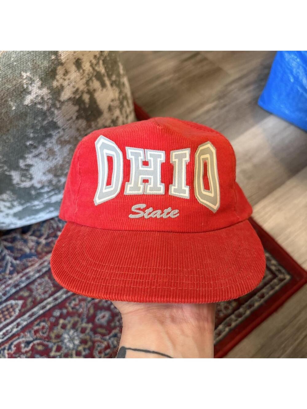 vintage Ohio state corduroy SnapBack hat 80s/90s OS